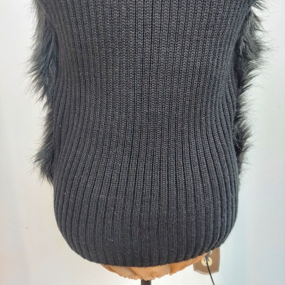 Willi Smith Black Faux Fur Vest, sz L - Picture 6 of 10
